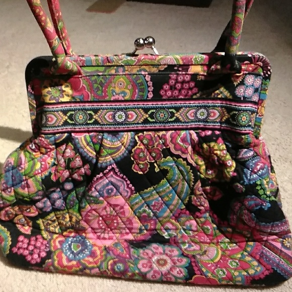 Vera Bradley Colorful Paisley Floral Design Purse - Picture 3 of 8